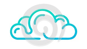 Outline Cloud Icon with Gradient Fill Vector, vector design Generative AI