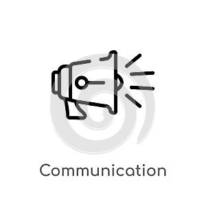 outline communication vector icon. isolated black simple line element illustration from blogger and influencer concept. editable