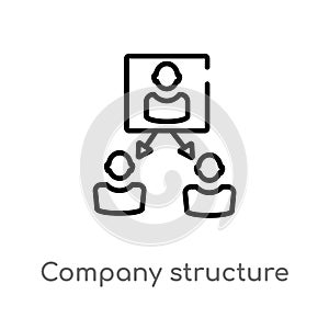 outline company structure vector icon. isolated black simple line element illustration from human resources concept. editable