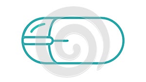 Outline computer mouse icon, pointing device graphic , vector design Generative AI