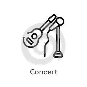 outline concert vector icon. isolated black simple line element illustration from hobbies concept. editable vector stroke concert