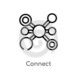 outline connect vector icon. isolated black simple line element illustration from ethics concept. editable vector stroke connect