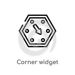 outline corner widget vector icon. isolated black simple line element illustration from user interface concept. editable vector