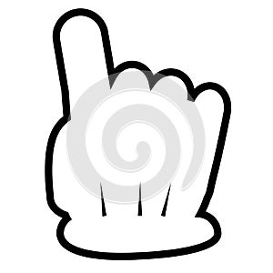 Outline Counting or Voting Hand, One isolated on white