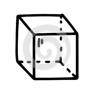 cube line vector doodle simple icon design