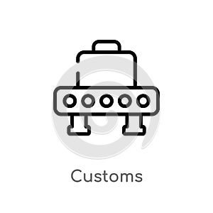 outline customs vector icon. isolated black simple line element illustration from technology concept. editable vector stroke