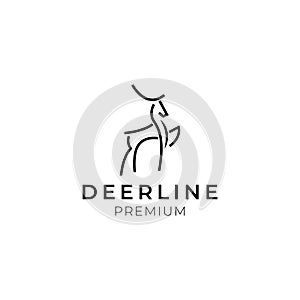 Outline deer line art logo vector icon