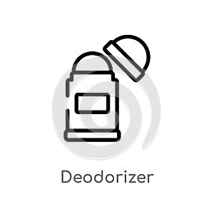 outline deodorizer vector icon. isolated black simple line element illustration from cleaning concept. editable vector stroke