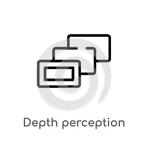 outline depth perception vector icon. isolated black simple line element illustration from augmented reality concept. editable