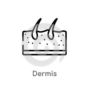 outline dermis vector icon. isolated black simple line element illustration from medical concept. editable vector stroke dermis photo