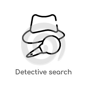 outline detective search vector icon. isolated black simple line element illustration from user interface concept. editable vector