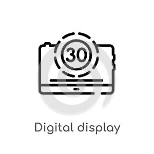 outline digital display 30 vector icon. isolated black simple line element illustration from education concept. editable vector