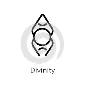 outline divinity vector icon. isolated black simple line element illustration from zodiac concept. editable vector stroke divinity