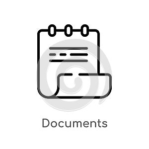 outline documents vector icon. isolated black simple line element illustration from law and justice concept. editable vector