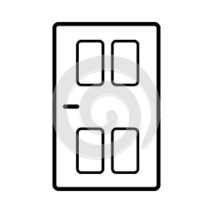 Outline door of the house icon on white background