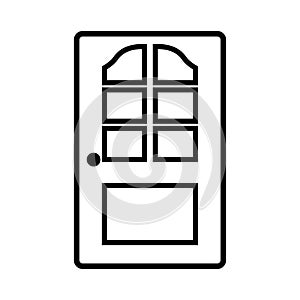 Outline door of the house icon on white background