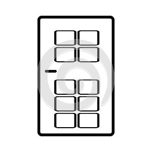 Outline door of the house icon on white background