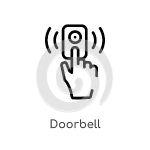 outline doorbell vector icon. isolated black simple line element illustration from smart house concept. editable vector stroke photo