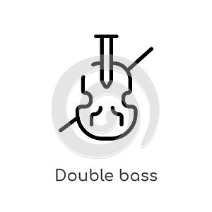 outline double bass vector icon. isolated black simple line element illustration from music concept. editable vector stroke double