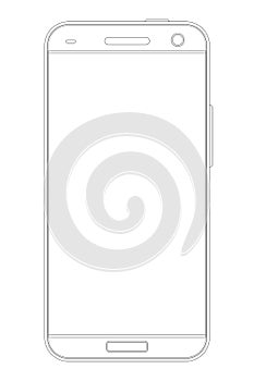 Outline drawing smartphone