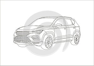 Outline drawing of a Spanish crossover