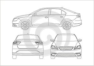 Outline drawing of a Spanish liftback