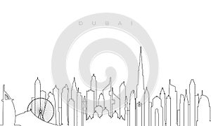 Outline Dubai skyline.