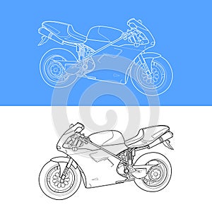 Outline of a Ducati motorbike