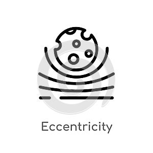 outline eccentricity vector icon. isolated black simple line element illustration from astronomy concept. editable vector stroke