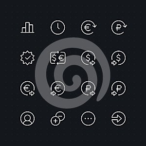 Outline ecommerce & finance vector icons for web and mobile