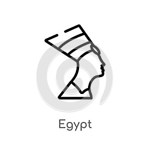 outline egypt vector icon. isolated black simple line element illustration from history concept. editable vector stroke egypt icon