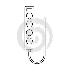 Outline electric extension cord. Simple vector design illustration