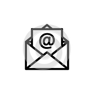 Outline email icon. Line mail symbol for website design