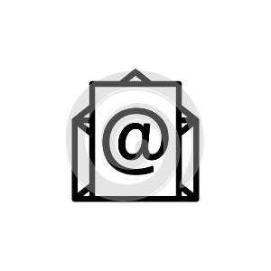 Outline email icon. Line mail symbol for website design