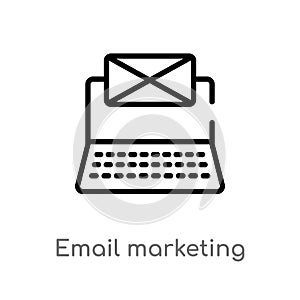 outline email marketing vector icon. isolated black simple line element illustration from technology concept. editable vector