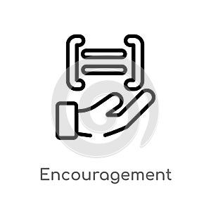 outline encouragement vector icon. isolated black simple line element illustration from zodiac concept. editable vector stroke