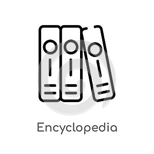 outline encyclopedia vector icon. isolated black simple line element illustration from logo concept. editable vector stroke