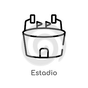 outline estadio vector icon. isolated black simple line element illustration from sports concept. editable vector stroke estadio photo