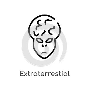 outline extraterrestial head vector icon. isolated black simple line element illustration from astronomy concept. editable vector