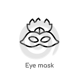 outline eye mask vector icon. isolated black simple line element illustration from brazilia concept. editable vector stroke eye photo