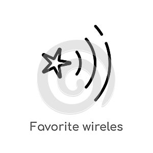 outline favorite wireles conecction vector icon. isolated black simple line element illustration from shapes concept. editable