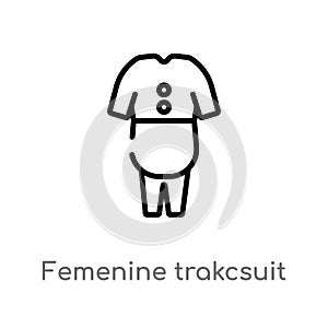 outline femenine trakcsuit vector icon. isolated black simple line element illustration from fashion concept. editable vector