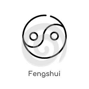 outline fengshui vector icon. isolated black simple line element illustration from nature concept. editable vector stroke fengshui