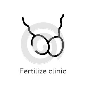 outline fertilize clinic vector icon. isolated black simple line element illustration from nature concept. editable vector stroke