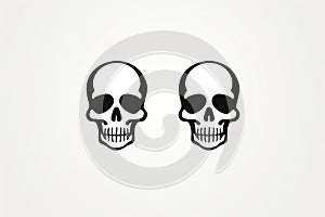 Outline And Filled Vector Sign Of Crossbones And Skull, Symbolizing Death