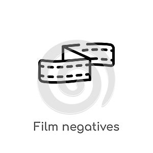 outline film negatives vector icon. isolated black simple line element illustration from cinema concept. editable vector stroke