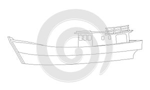 outline of a fishing boat9