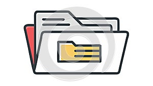 Outline Folder Icon, Empty File Directory, vector design Generative AI