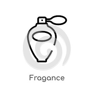 outline fragance vector icon. isolated black simple line element illustration from luxury concept. editable vector stroke fragance