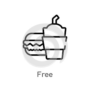 outline free vector icon. isolated black simple line element illustration from fast food concept. editable vector stroke free icon